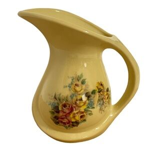 Vintage Yellow Floral Creamer Pitcher